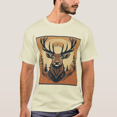 Wild  Free Deer Graphic Tee T_Shirt