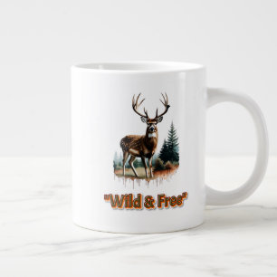 Wild & Free Deer Nature Graphic Giant Coffee Mug