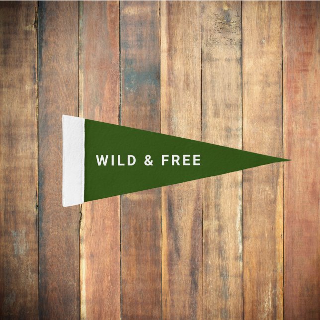 Wild & Free Forest Green Camping Pennant Flag (Creator Uploaded)