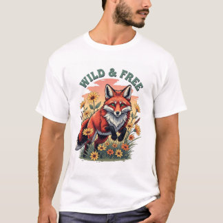 Wild & Free Fox T-Shirt – Vintage Nature Wildlife