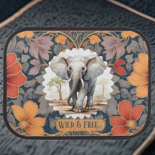 Wild & Free Jungle Elephant Fall Art Nouveau Flora Car Floor Mat