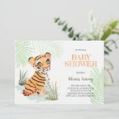 Wild & Free - Jungle Tiger Baby Shower Invitation (Standing Front)