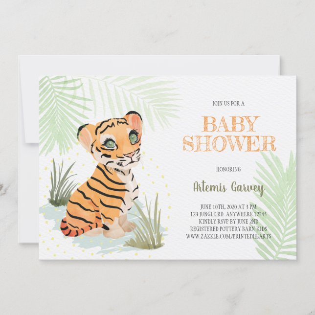 Wild & Free - Jungle Tiger Baby Shower Invitation (Front)