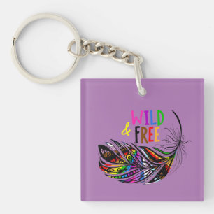 Wild & Free - LGBTQ+ Pride Diversity Rainbow  Keychain