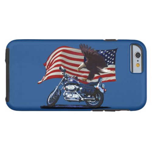 Wild  Free _ Patriotic Eagle Motorbike  US Flag Tough iPhone 6 Case