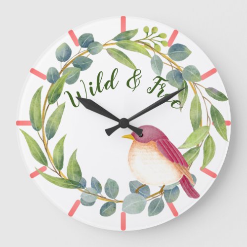 Wild  Free Song Bird  Large Clock