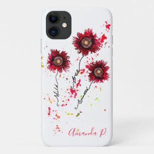 Wild Free Spirited paint splatter poppies iPhone 11 Case