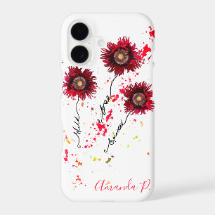 Wild Free Spirited paint splatter poppies iPhone 17 Case