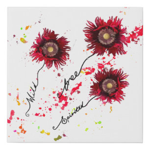 wild free spirited ragged poppy painting faux canvas print