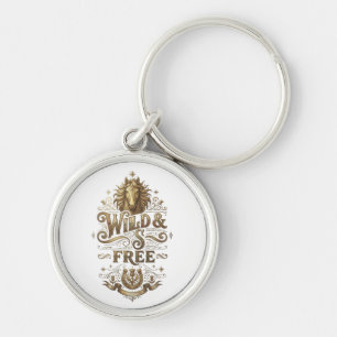Wild & Free Vintage Horse Western Retro Keychain