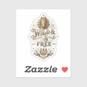 Wild & Free Vintage Horse Western Retro Square Sti Sticker