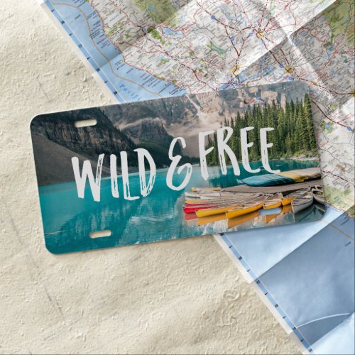 Wild  Free  Wanderlust Nature License Plate