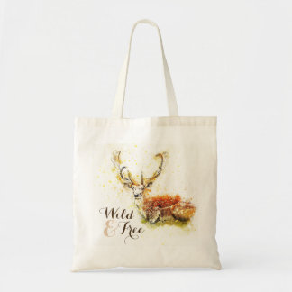 Wild & Free Watercolor Deer | Reusable Tote Bag