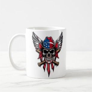 Wild freedom, American skull with baseball bats. Coffee Mug