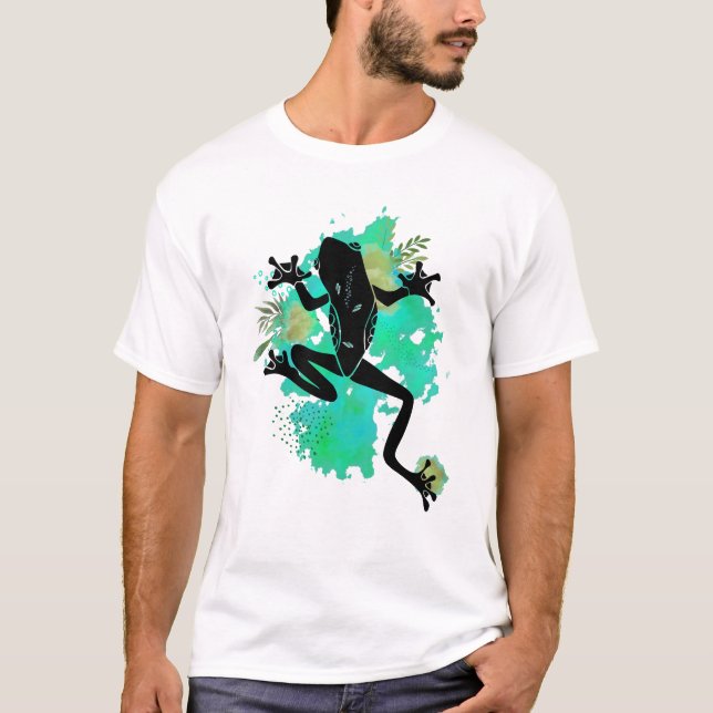Wild Frog in Aquarela-Natural Art in Tones T-Shirt (Front)