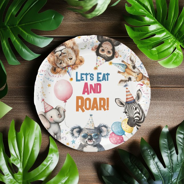 Wild Fun Party Animals First Birthday Safari Paper Plates (Wild Fun Party Animals First Birthday Safari Paper Plates)
