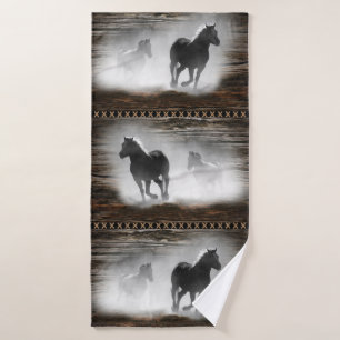 Wild Galloping Horse Bath Towel