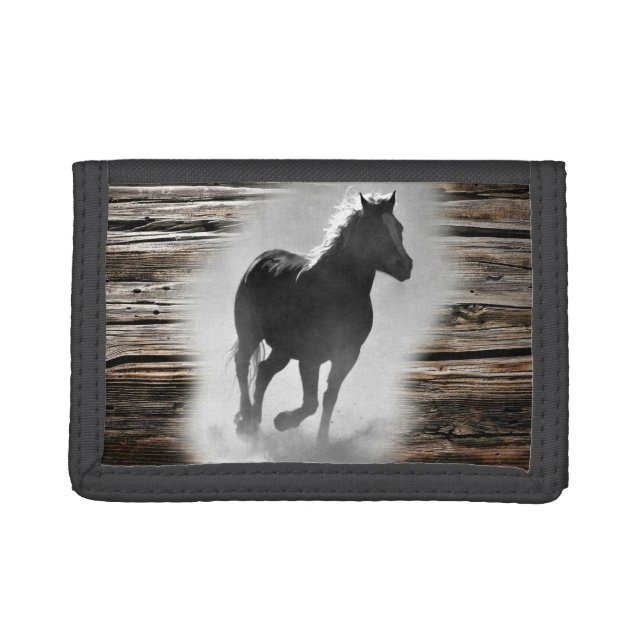Wild Galloping Horse Trifold Wallet (Front)