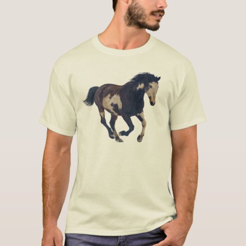 Wild Galloping Pinto American Paint Horse T_Shirt