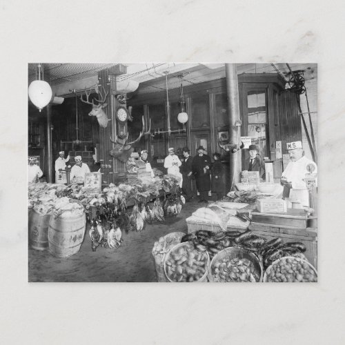 Wild Game  Seafood Market 1895 Postcard