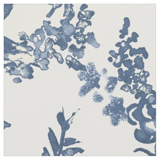 Wild Garden Allover Painted Roses In Navy Blues Fabric
