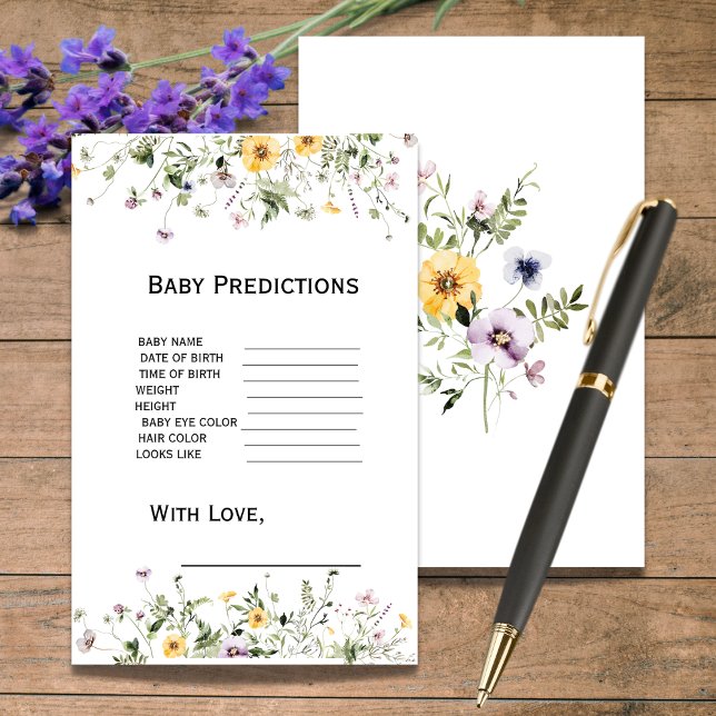 Wild garden blooms Baby Shower Predictions Game (Creator Uploaded)