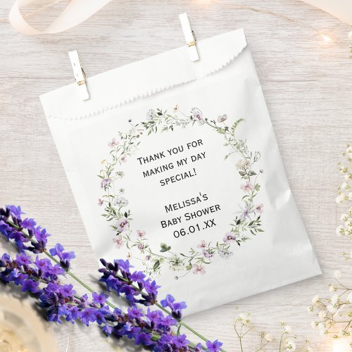 Wild Garden Blooms Custom Thank You Favor Bags