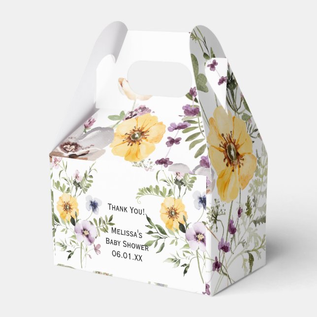 Wild garden blooms flower party favor box (Front Side)