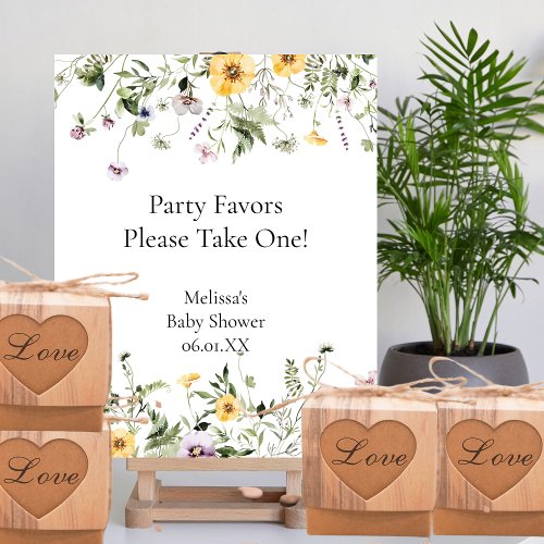 Wild garden blooms party favors take one sign