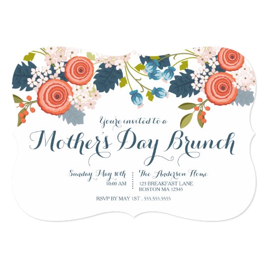 wild garden floral mother s day brunch invitation zazzle com