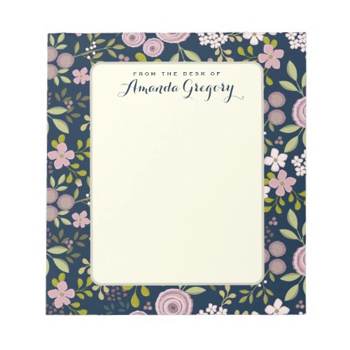 Wild Garden Floral Personalized Desk Notepad