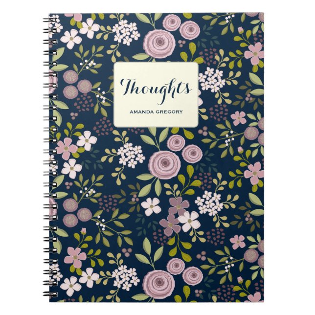 Wild Garden Floral Personalized Notebook (Front)