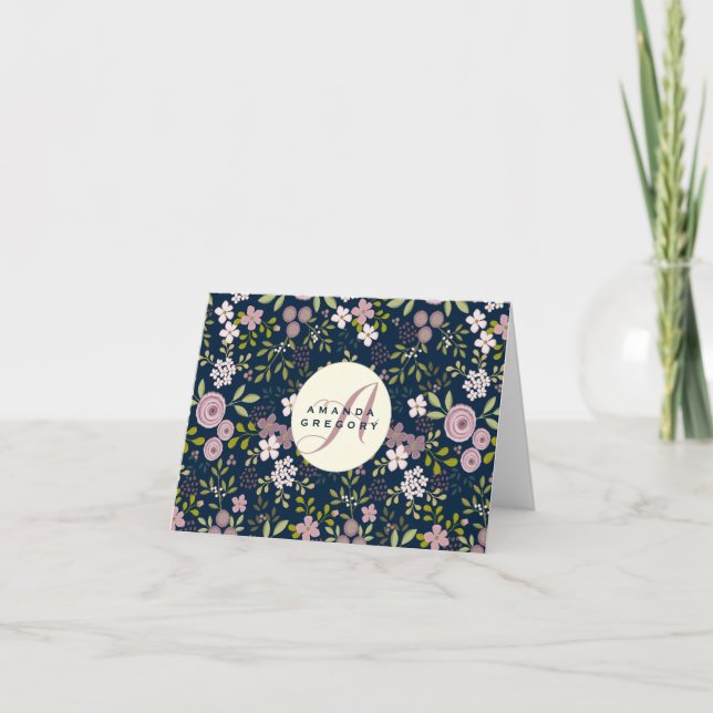 Wild Garden Floral Personalized Notecard (Front)