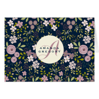 Wild Garden Floral Personalized Notecard