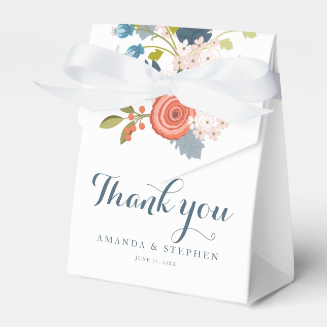 Wild Garden Floral Wedding Favor Box (Front Side)