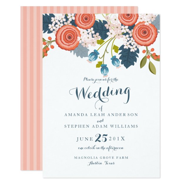 Wild Garden Floral Wedding Invitation