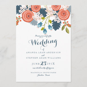 Wild Garden Floral Wedding Invitation