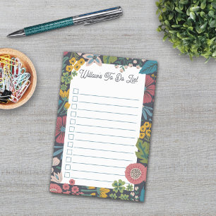 Wild Garden Florals Custom Name To Do List Post-it Notes