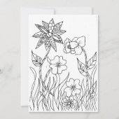 Wild Garden Flowers Coloring Card (Front)