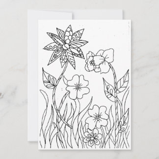 Wild Garden Flowers Coloring Card