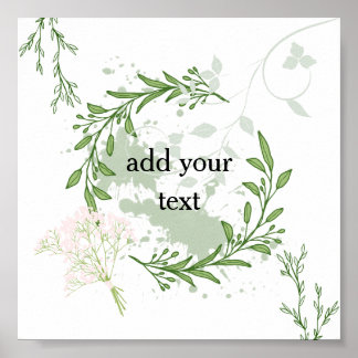 "Wild Garden Frame - Floral Greenery Design" Poster