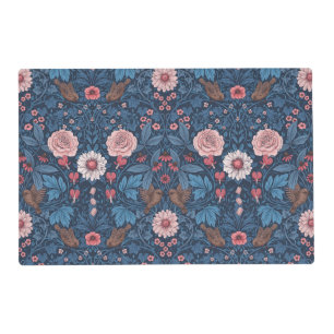 Wild garden in blue placemat