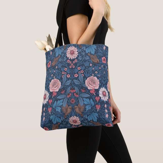 Wild garden in blue tote bag (Close Up)
