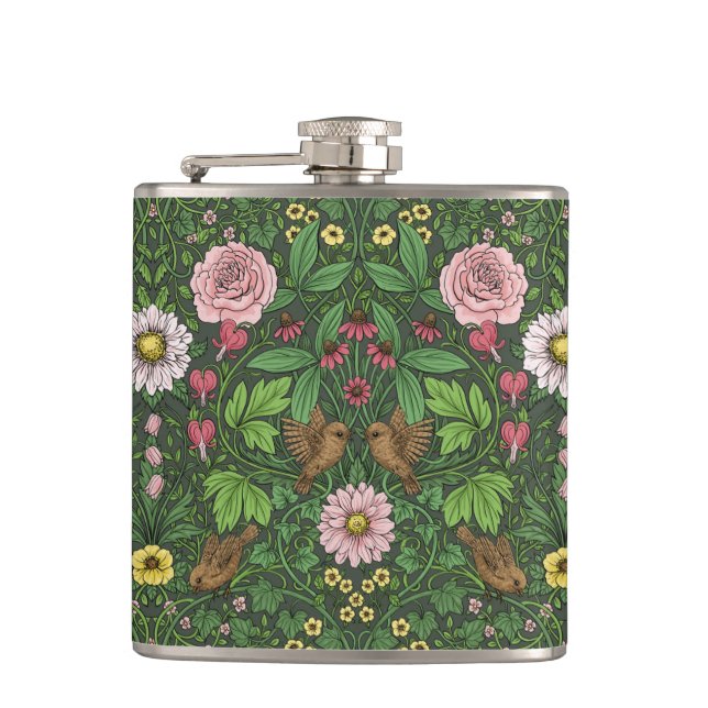 Wild garden in green flask (Front)