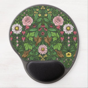 Wild garden in green gel mouse pad