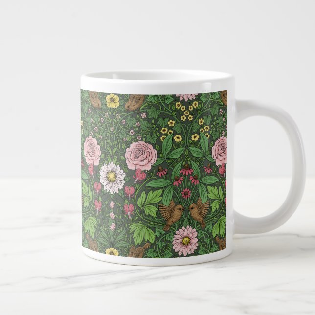 Wild garden in green giant coffee mug (Right)