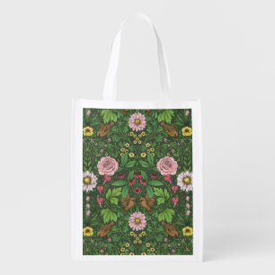 Wild garden in green grocery bag