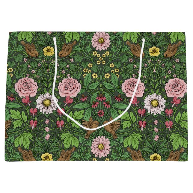 Wild garden in green large gift bag (Front)