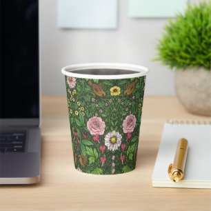Wild garden in green paper cups