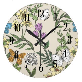 Wild Garden Large Clock